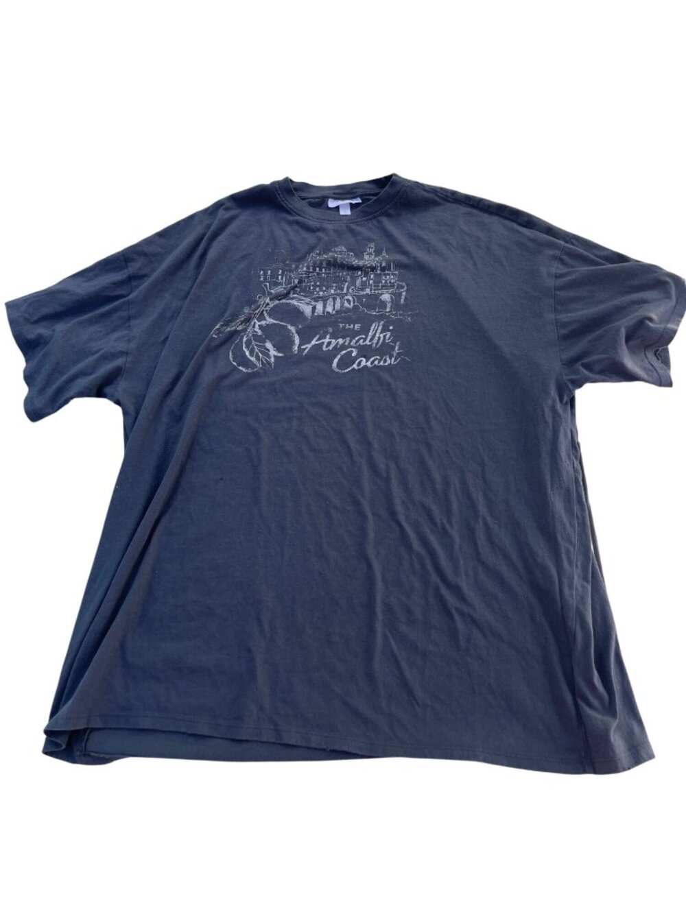 The Amalfi Coast Graphic Tee Colsie M Black Recycled Cotton Blend Casual Shirt